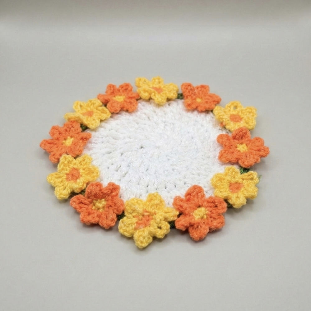 Crochet Floral Coaster - Picture 3 of 3
